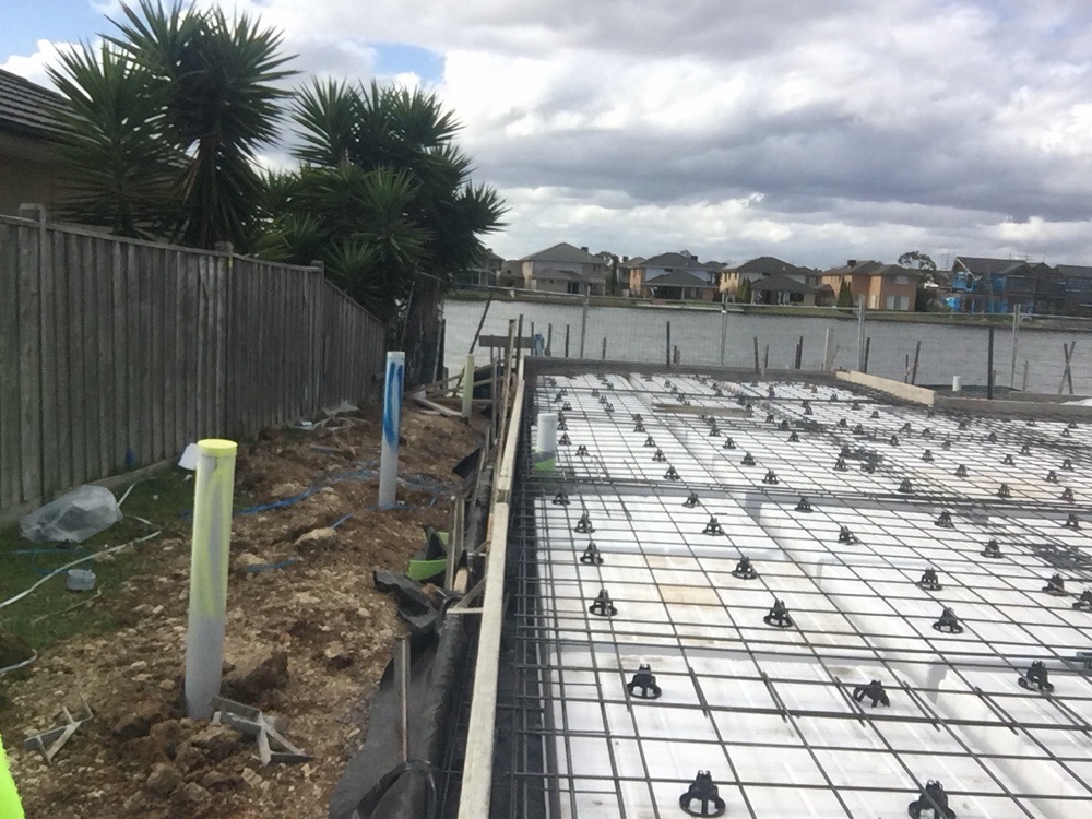 Formwork boards not straight and needing adjustment, Point Cook